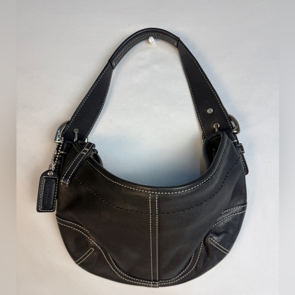 Vintage Old Coach 9541 Small Soho Hobo Shoulder Bag / Handbag -Black Leather - Picture 2 of 6